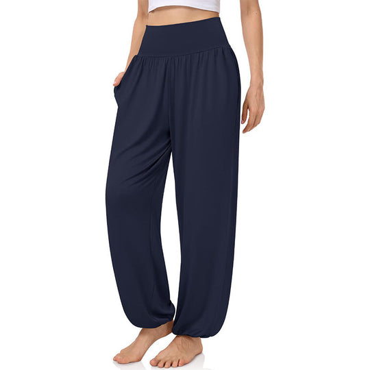 Damen Weite Freizeithose mit elastischem Bund und praktischen Seitentaschen Shopnory