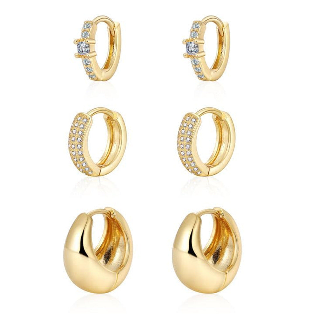 Damen goldfarbene Ohrhänger im modernen Tropfen-Design Shop Nory