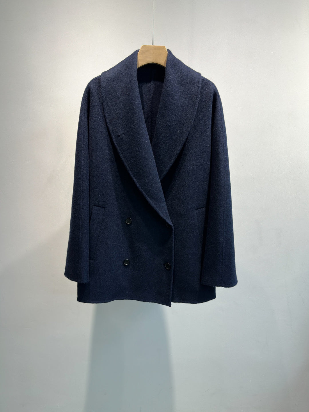 Damen Doppelreiher Strukturierter Wollmischung Jacke Shop Nory