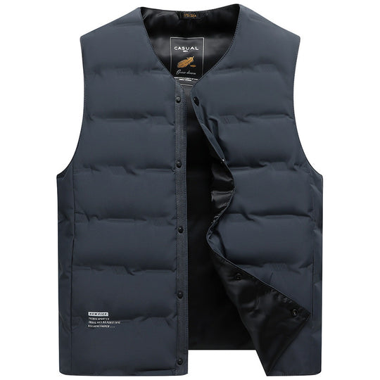 Herren Leichte gesteppte Thermoweste mit Druckknopf‑Verschluss und V‑Ausschnitt Shop Nory