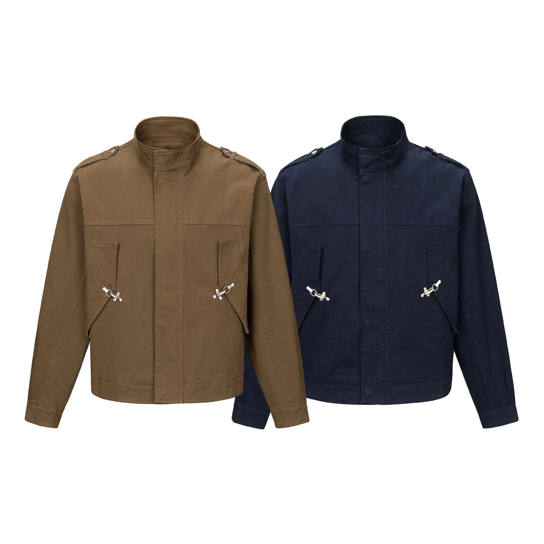 Herren Kurzjacke im Fieldstil mit Funnelkragen, Schulterklappen und Utility-Taschen Shop Nory