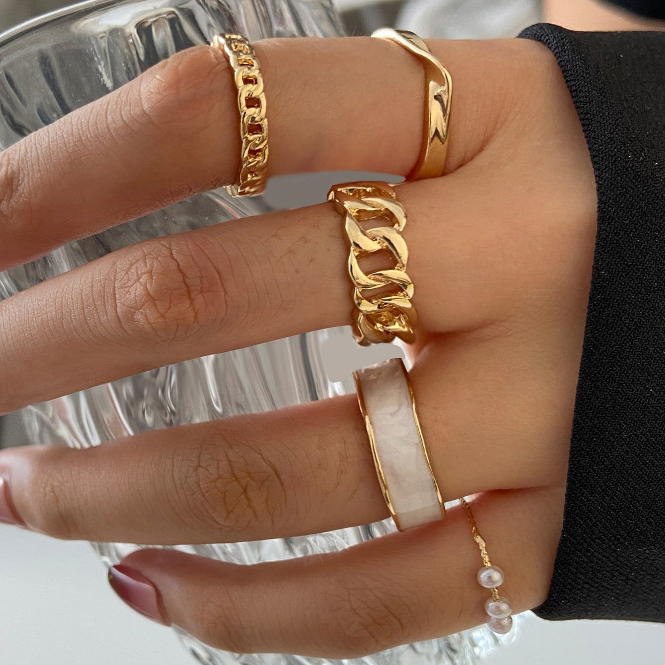 Damen Ring-Set mit eleganten, minimalistischen Designs Shop Nory