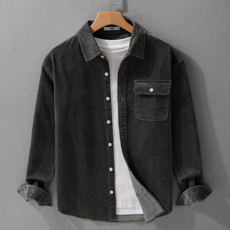 Herren Cordshirt im Overshirt‑Stil mit Brustpatte und entspannter Passform Shop Nory