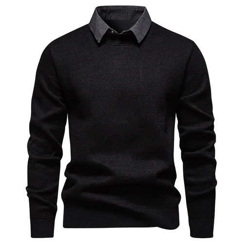 ShopNory | Herren Strickpullover mit Kontrastkragen
