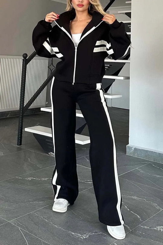 Damen Zweiteiliges Sweatset mit Reißverschlussjacke und High‑Waist Relaxed-Jogginghose Shop Nory