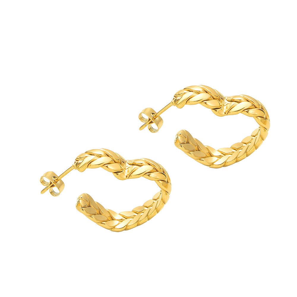 Damen elegantes geflochtenes Ohrstecker aus hochwertigem Edelstahl Shop Nory
