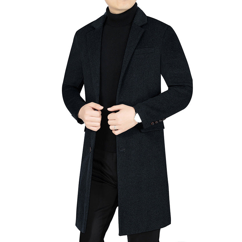 Herren Langer Wollmix-Mantel mit durchgehendem Kunstfell-Futter und schlanker Silhouette Shop Nory