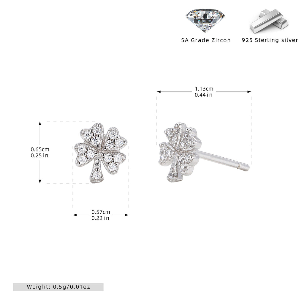 Damen Ohrstecker im stilvollen Kleeblatt-Design aus hochwertigem 925 Sterling Silber Shop Nory