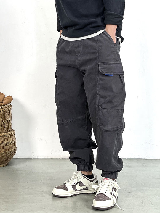Herren Cargohose im Camouflage-Utility-Stil mit geradem Bein und robustem Canvas Shop Nory