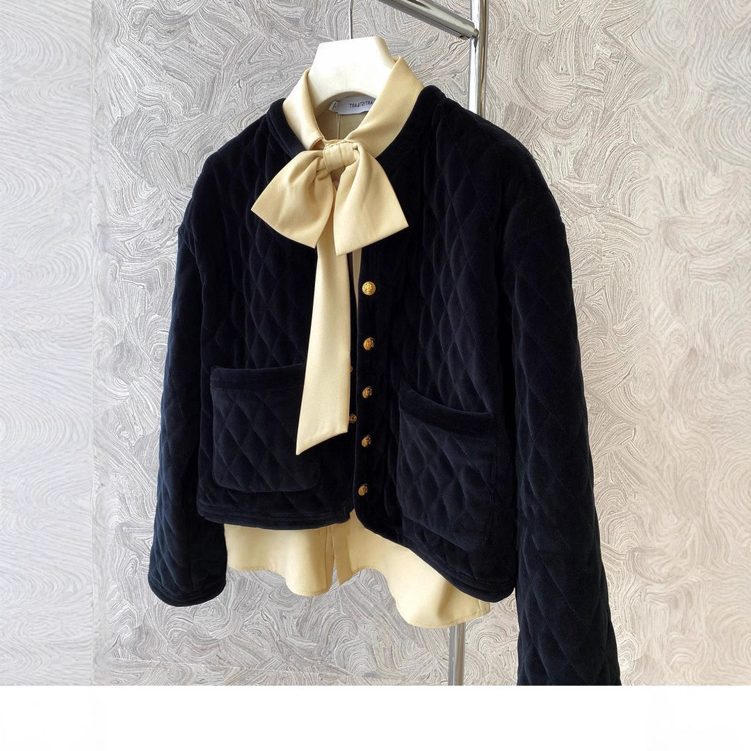Damen Modische Steppjacke mit Knopfdetails Shop Nory