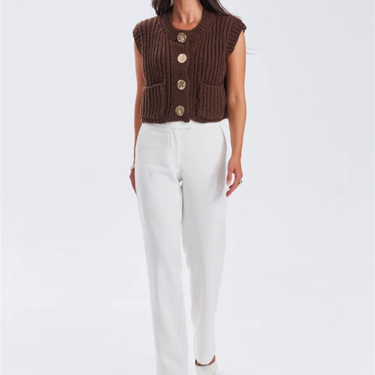 Damen Grobgestrickter Oversize Cardigan mit Zierknöpfen Shop Nory