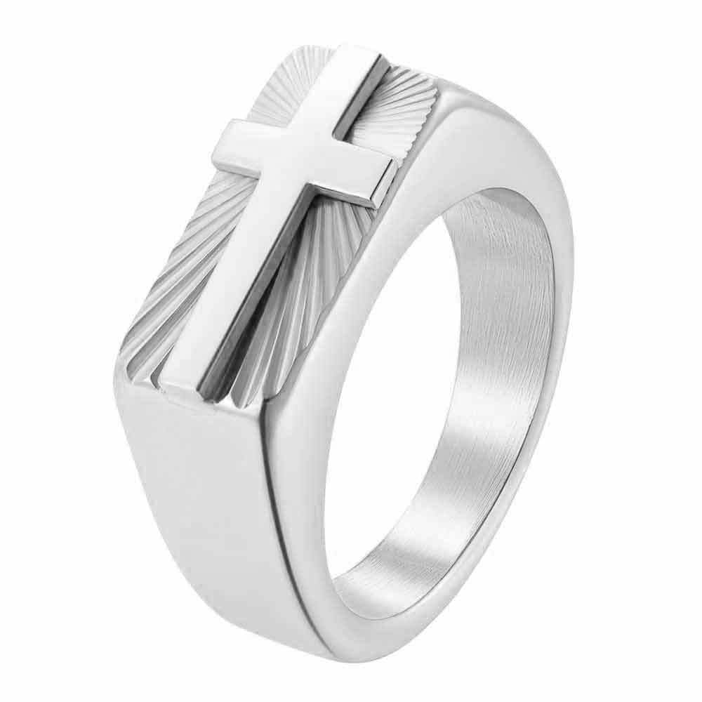 Herren Ring mit kunstvollem Kreuzdesign Shop Nory