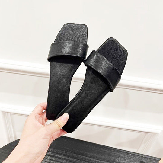 Damen Modische Slides mit breiter Riemenfront