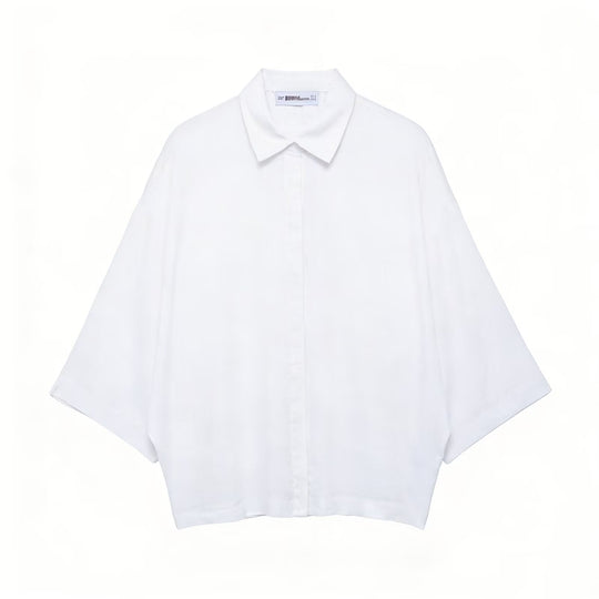 Damen Oversized-Bluse mit modernem Schnitt und praktischen Knopfdetails