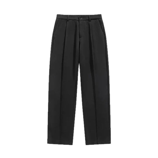 Herren weite Bundfalte Stoffhose mit hoher Taille, gerade Beinform und dezenten Seitentaschen Shop Nory