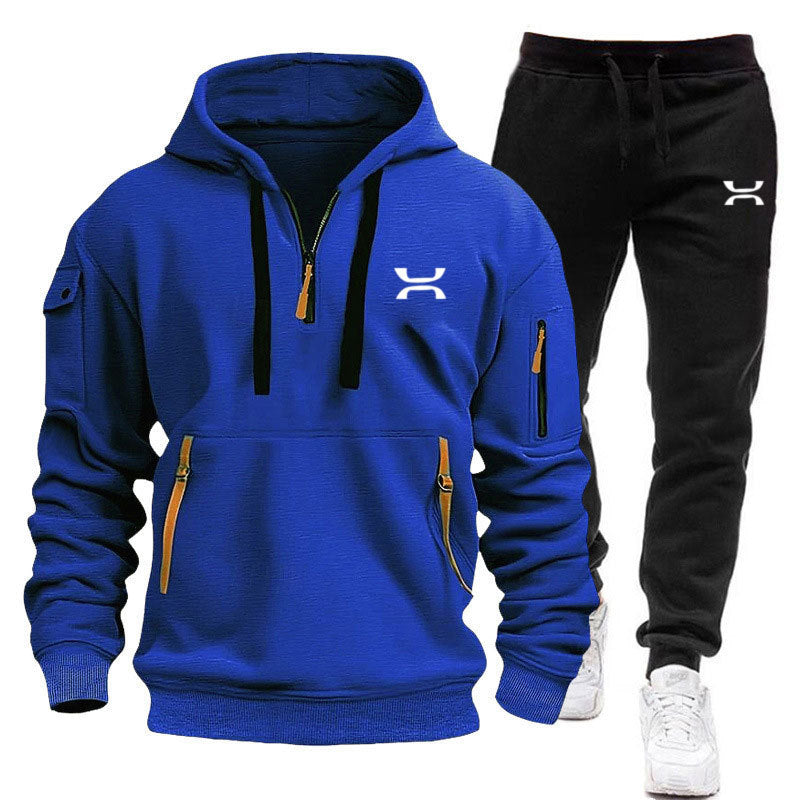 Herren Hoodie-Trainingsanzug mit Reißverschlusstaschen