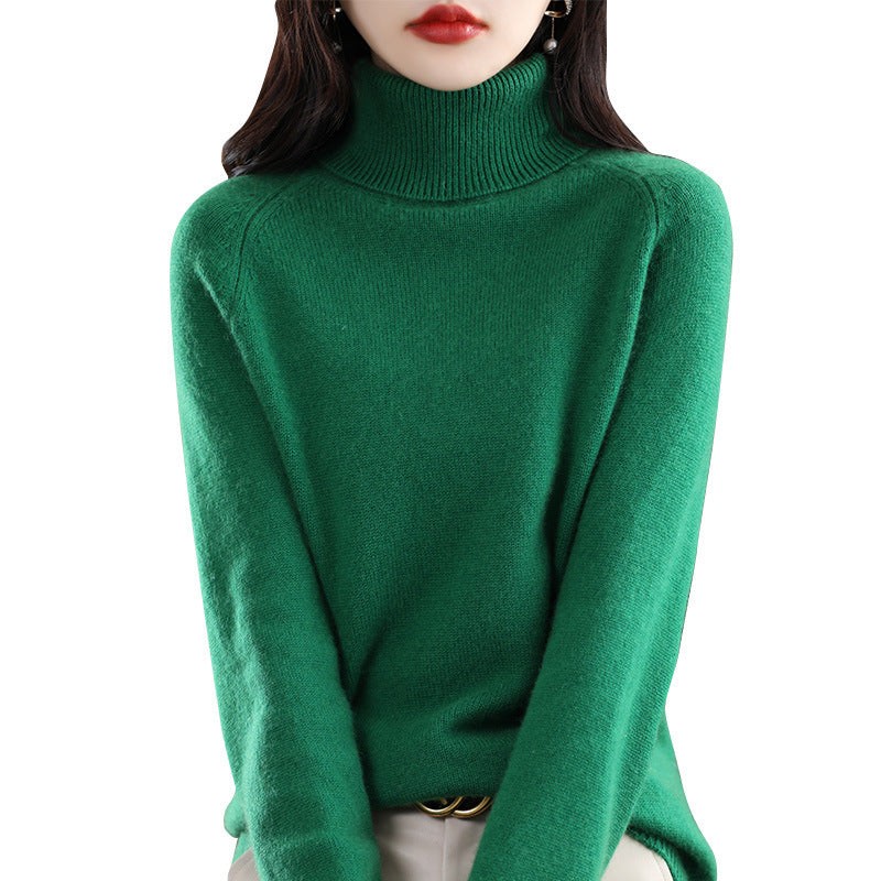 Damen Weicher Hochkragen-Pullover aus flauschigem Wollmix mit Raglanärmeln Shop Nory
