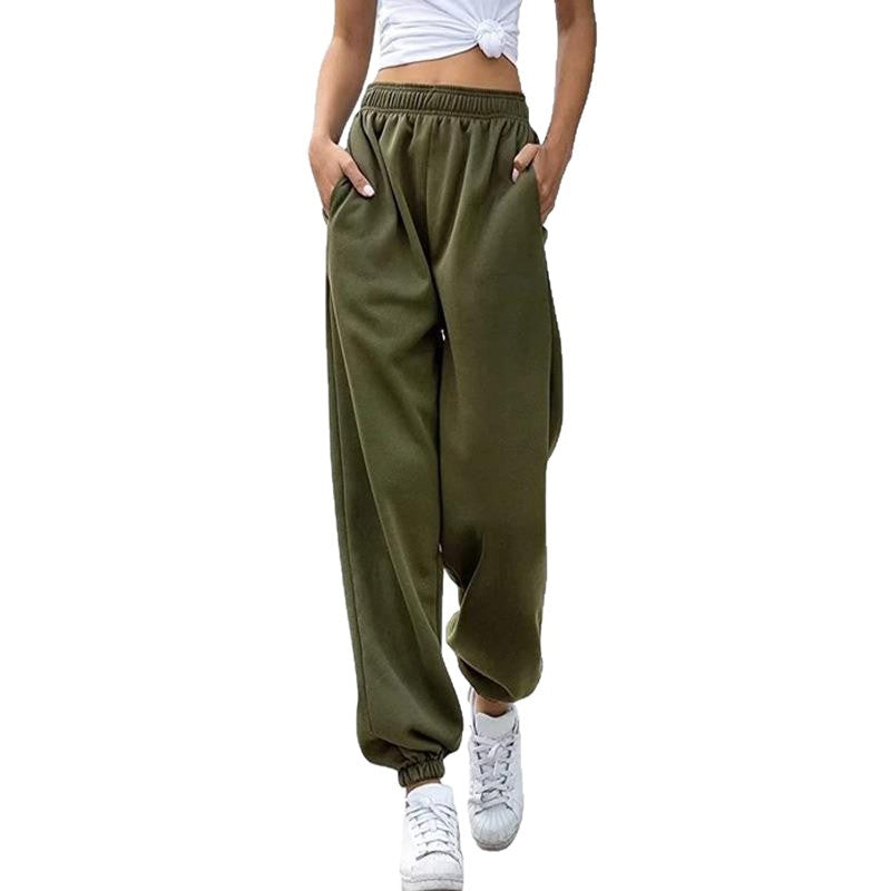 Damen nan Baggy-Sweathose im Retro‑Look mit hohem Komfortbund tiefem Schritt seitlichen Einschubtaschen und elastischen Knöchelbündchen Shop Nory
