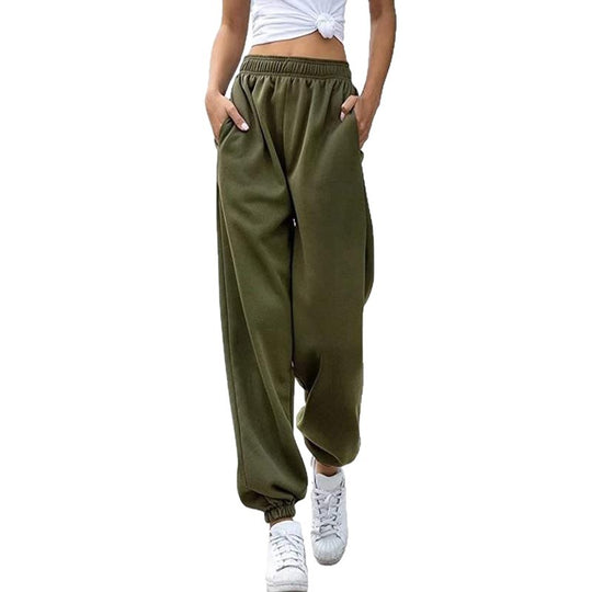 Damen nan Baggy-Sweathose im Retro‑Look mit hohem Komfortbund tiefem Schritt seitlichen Einschubtaschen und elastischen Knöchelbündchen Shop Nory
