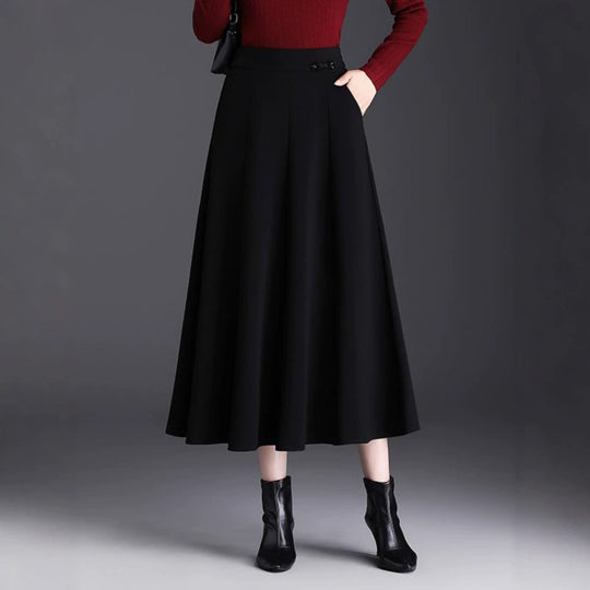 Damen Eleganter Maxirock mit hochfließendem Schnitt Shop Nory