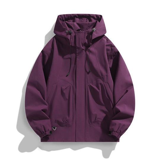 Herren Leichte Wind- und Wasserabweisende Kapuzenjacke im Urban-Utility-Stil mit verdeckter Reißverschlussleiste Shop Nory