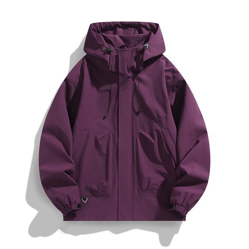 Herren Leichte Wind- und Wasserabweisende Kapuzenjacke im Urban-Utility-Stil mit verdeckter Reißverschlussleiste Shop Nory
