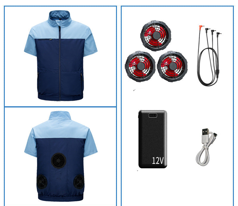 Unisex nan Niederspannungs Lüfter-Set für Kühljacken mit drei kompakten Ventilatoren und Y-Anschluss Shopnory