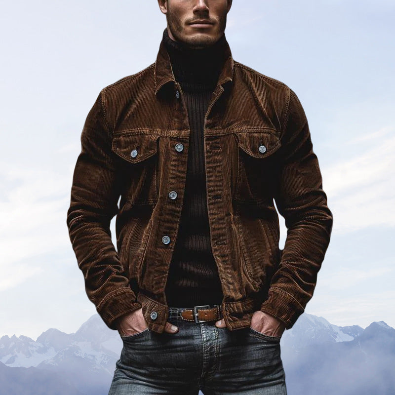 Herren modische Cordjacke mit authentischem Look