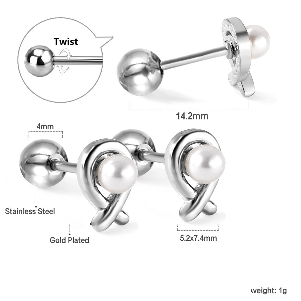 Damen Ohrstecker mit elegantem Perlen-Design und goldplattierter Oberfläche Shop Nory