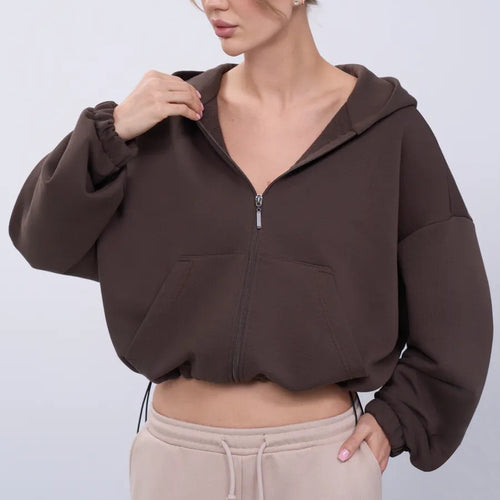 Damen Modischer cropped Zip-Hoodie Shop Nory