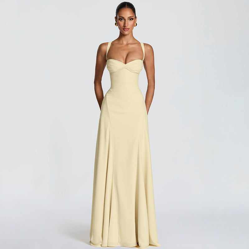Damen Elegantes Maxikleid mit raffinierten Trägerdetails und schmeichelndem Schnitt