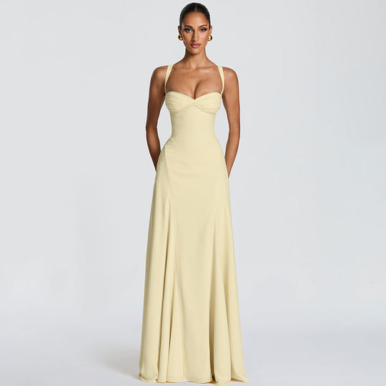Damen Elegantes Maxikleid mit raffinierten Trägerdetails und schmeichelndem Schnitt