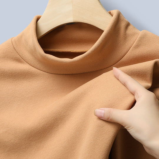 Damen Feines Stretch-Mockneck-Langarmshirt mit engem Stehkragen Shop Nory