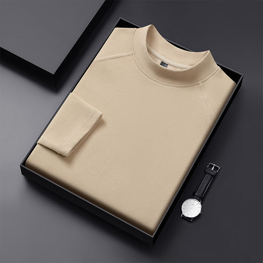 Herren Premium-Mockneck-Pullover aus feinem Woll-Mix mit Raglanärmeln Shop Nory