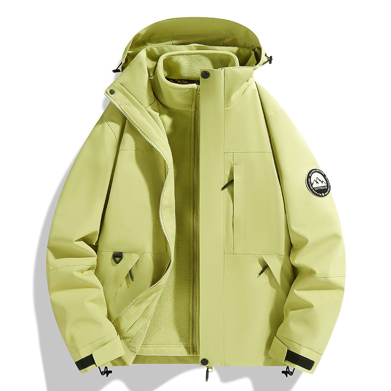 Damen zweilagige Softshell-Outdoorjacke mit herausnehmbarer Fleece-Innenjacke und Kapuze Shop Nory
