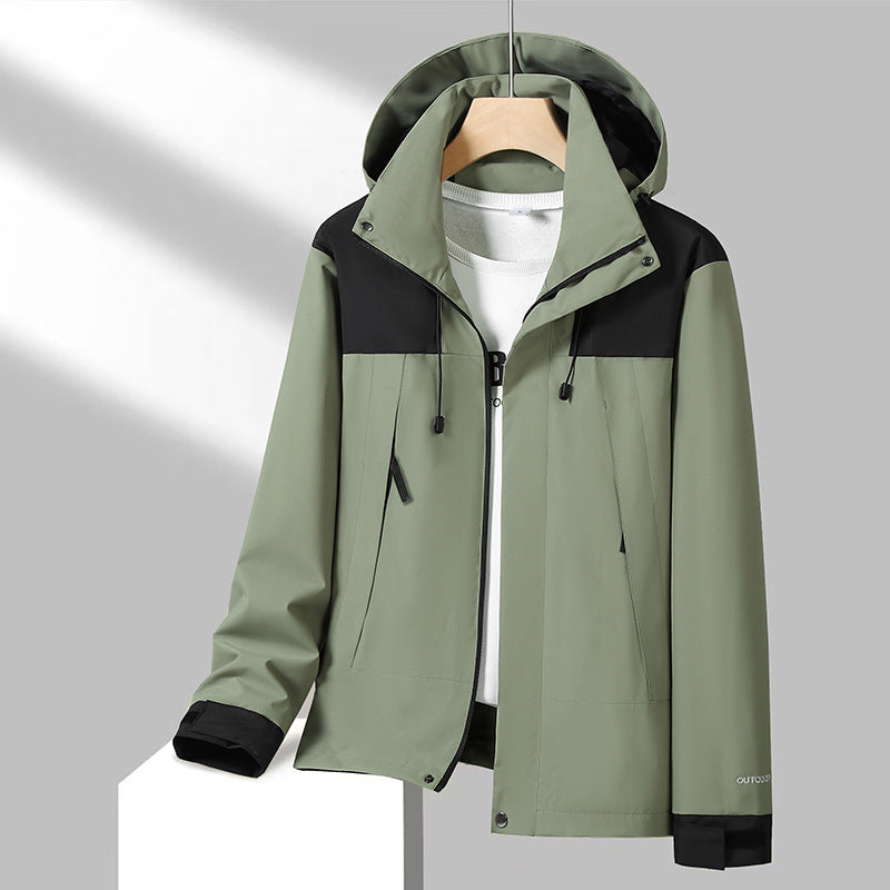 Herren Leichte Softshelljacke mit Kontrast-Schulter, verstellbarer Kapuze und wasserabweisender Membran Shop Nory