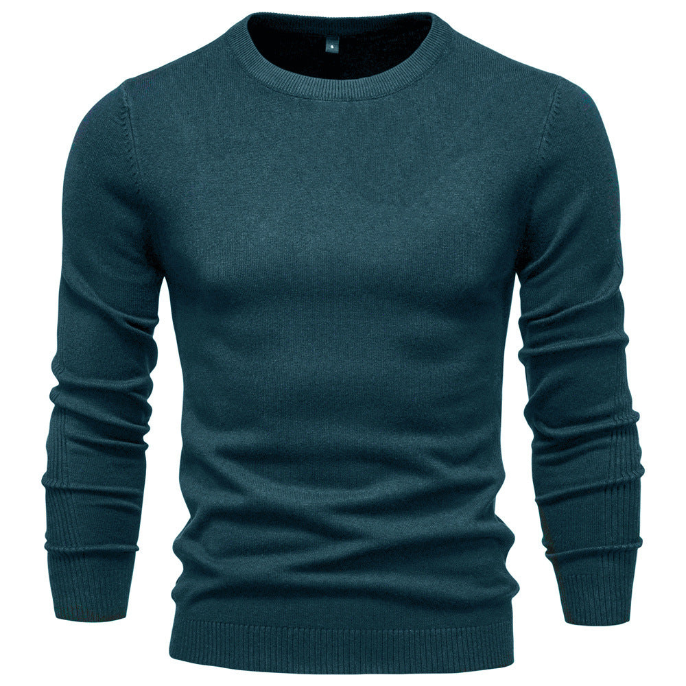 Herren Rundhals Pullover aus hochwertiger Baumwolle