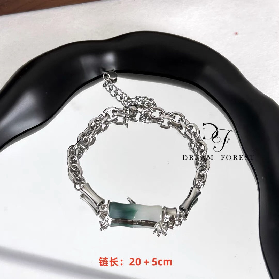 Damen Armband mit einzigartigem künstlichem Stein und elegantem Kettendesign Shop Nory
