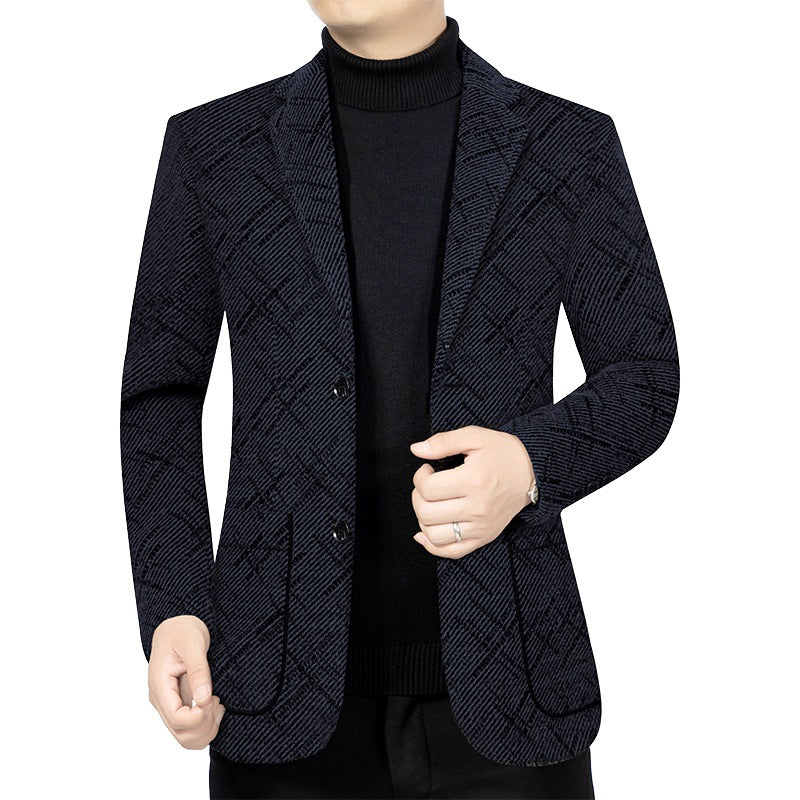 Herren Kariertes Sakko mit wärmendem Kunstfellfutter und schmaler Silhouette Shop Nory