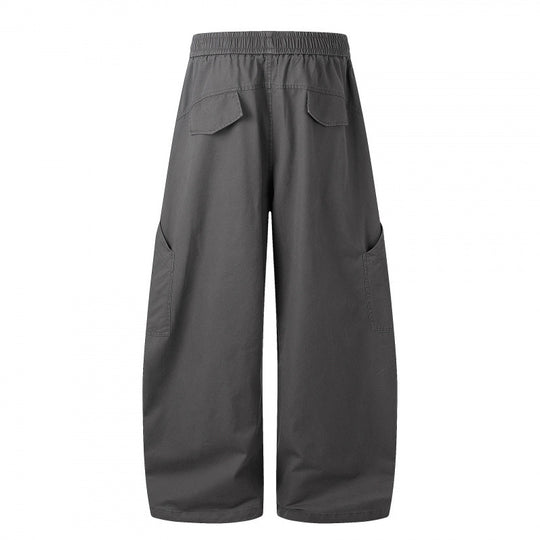 Damen Weite Cargo-Culotte-Hose mit elastischem Bund und multifunktionalen Aufsatztaschen Shop Nory