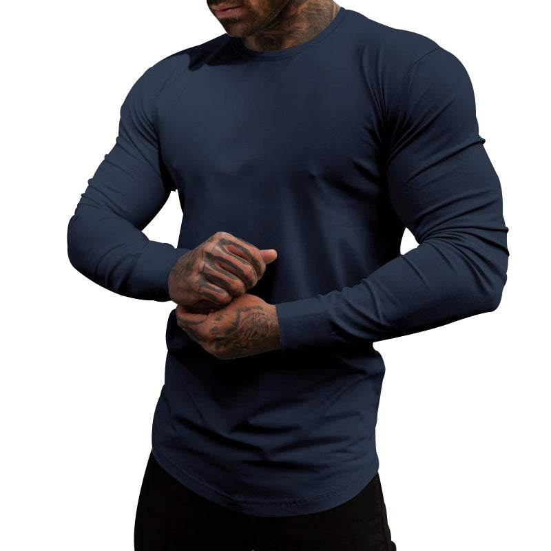 Herren Langarm-T-Shirt aus atmungsaktivem Baumwollmix mit elegantem Schnitt Shopnory
