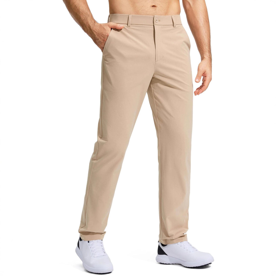 Herren nan elastische Golftwill-Hose mit geradem Schnitt, knitterfreiem Material und verdeckter Reißverschlusstasche
