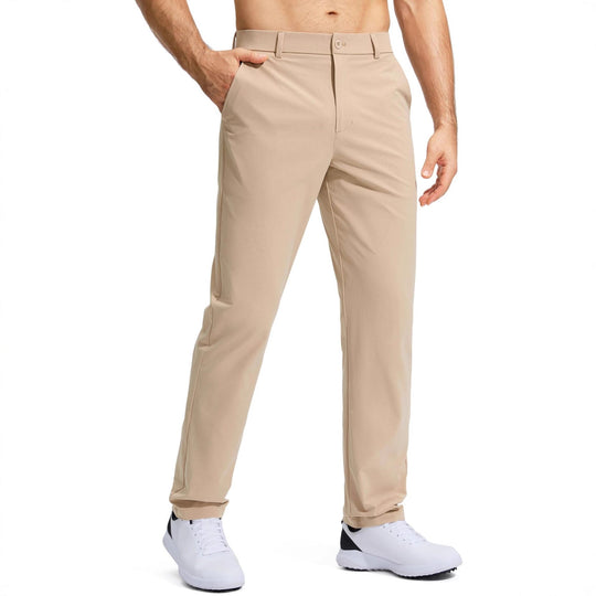 Herren nan elastische Golftwill-Hose mit geradem Schnitt, knitterfreiem Material und verdeckter Reißverschlusstasche