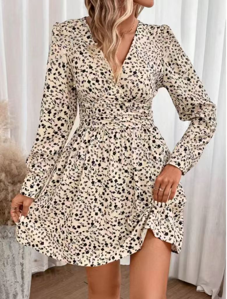 Damen Kurzarm Kleid