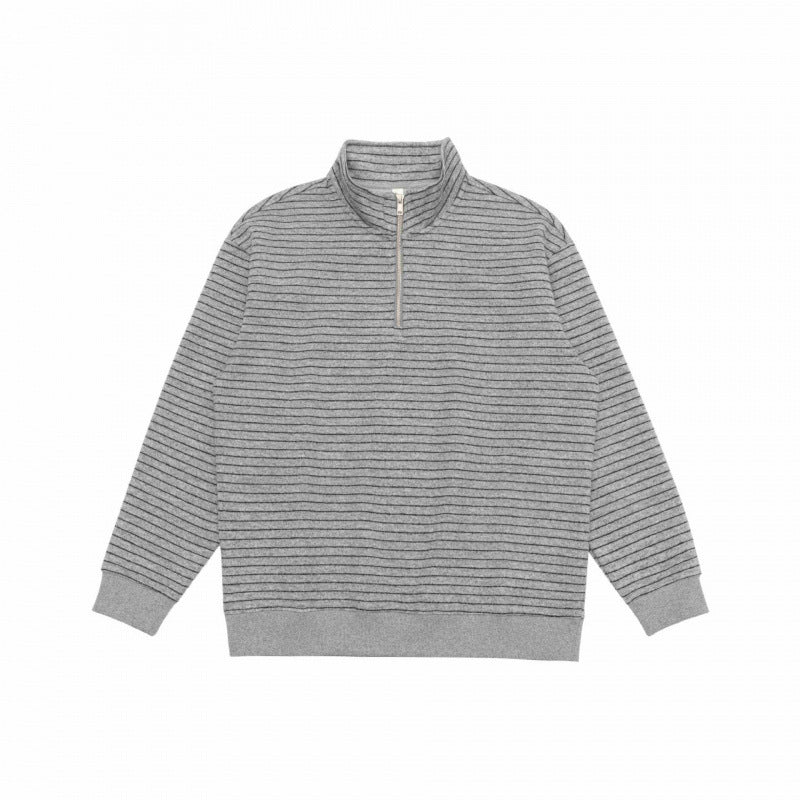 Unisex Oversize-Feinstrickpullover mit halbem Reißverschluss und Stehkragen Shop Nory