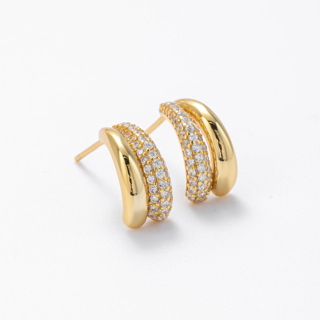 Damen Ohrhänger mit funkelndem Zirkonbesatz und eleganter 925 Sterling Silberfassung Shop Nory