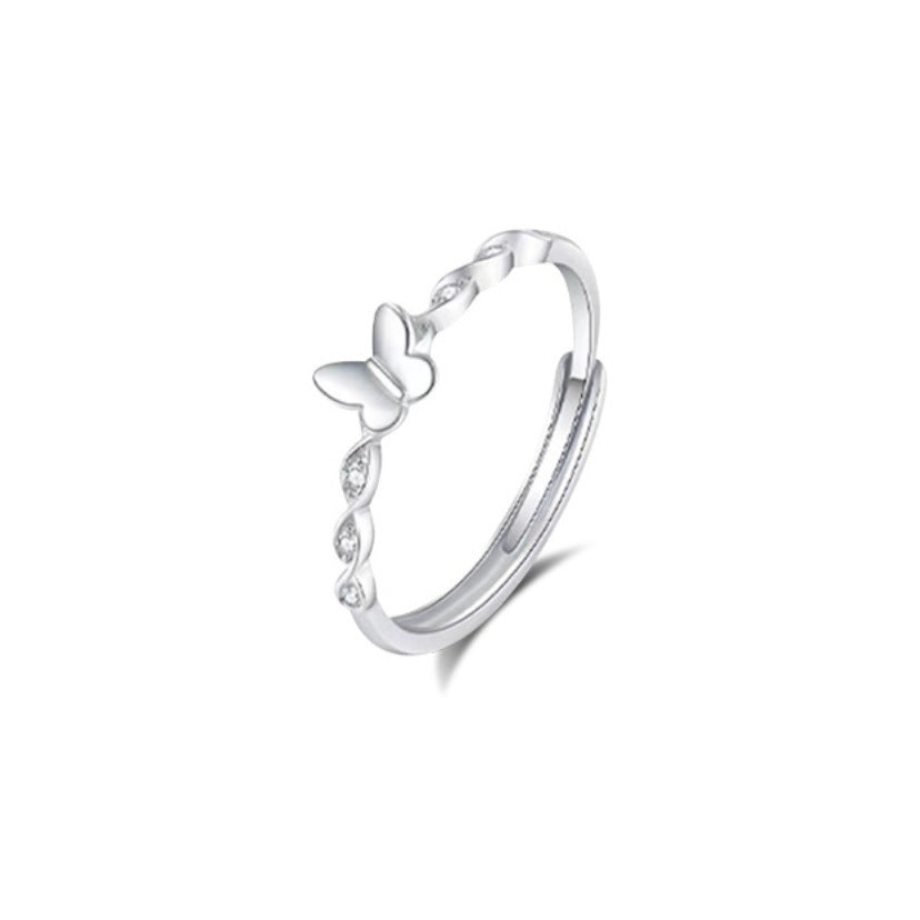 Damenring mit verspieltem Schmetterlingsdesign und funkelnden Zirkonia Shop Nory
