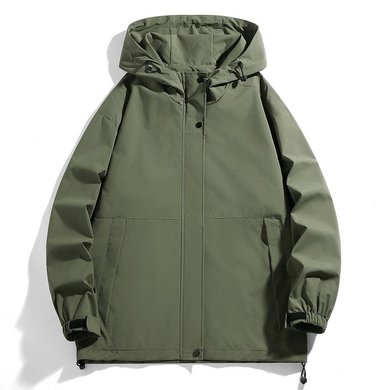 Herren Wasserabweisende Übergangsjacke mit verstellbarer Kapuze und praktischen Taschen Shopnory