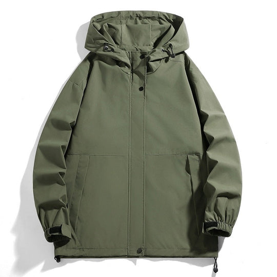 Herren Wasserabweisende Übergangsjacke mit verstellbarer Kapuze und praktischen Taschen Shopnory