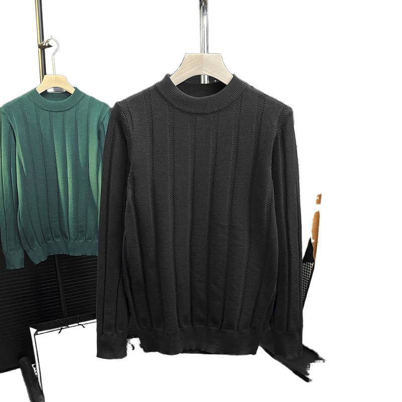 Herren Feinstrick-Pullover mit vertikaler Rippenstruktur und kurzem Stehkragen Shop Nory